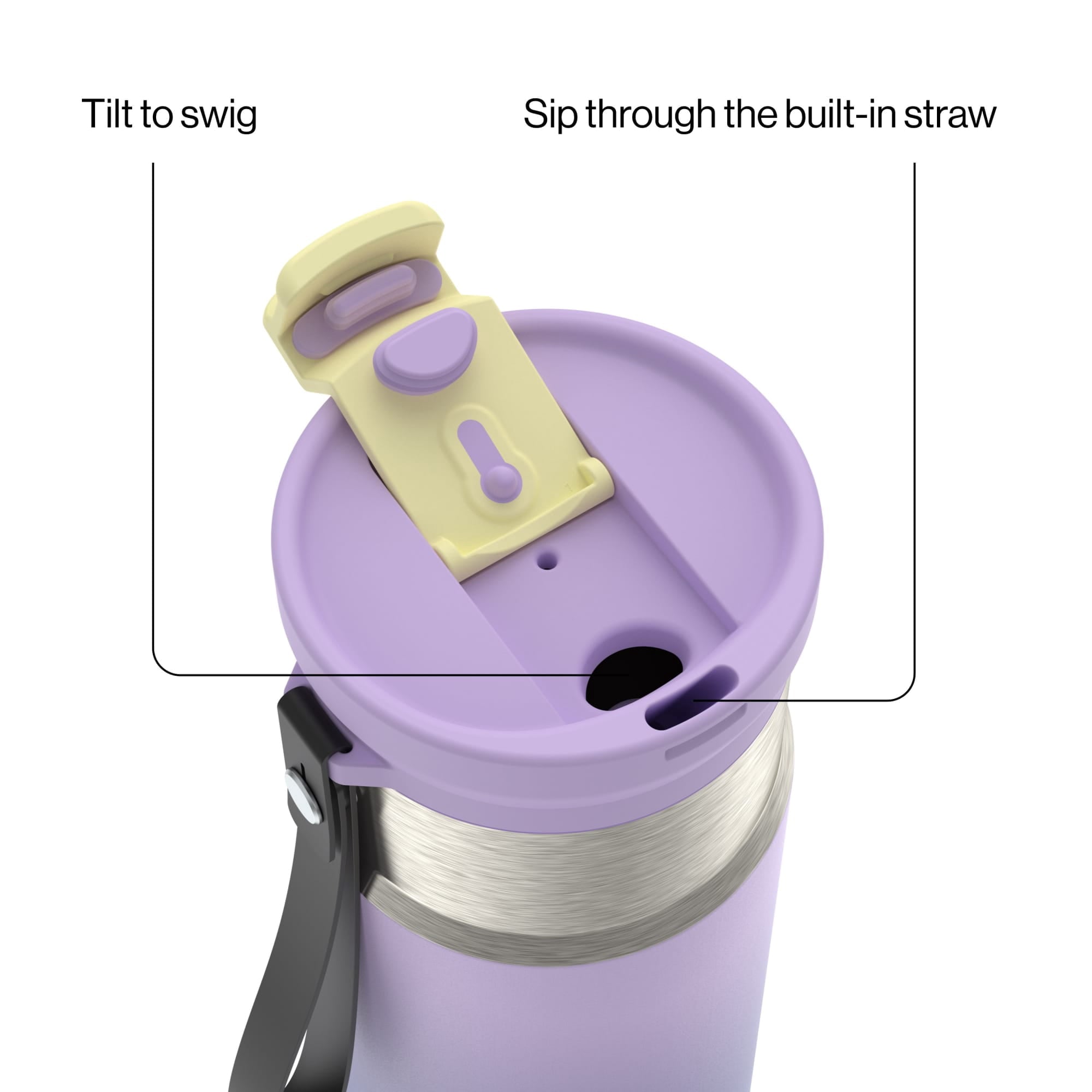 Contigo DualSip 16 oz Compact Leakproof Insulated Water Bottle with 2-Way Lid - DHJ9