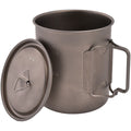 Olicamp Titanium Space Saver Mug with Lid, Nests Nalgene Bottle Inside, Lightweight and Compact, Perfect for Camping and Backpacking, 750mL - 6HUN