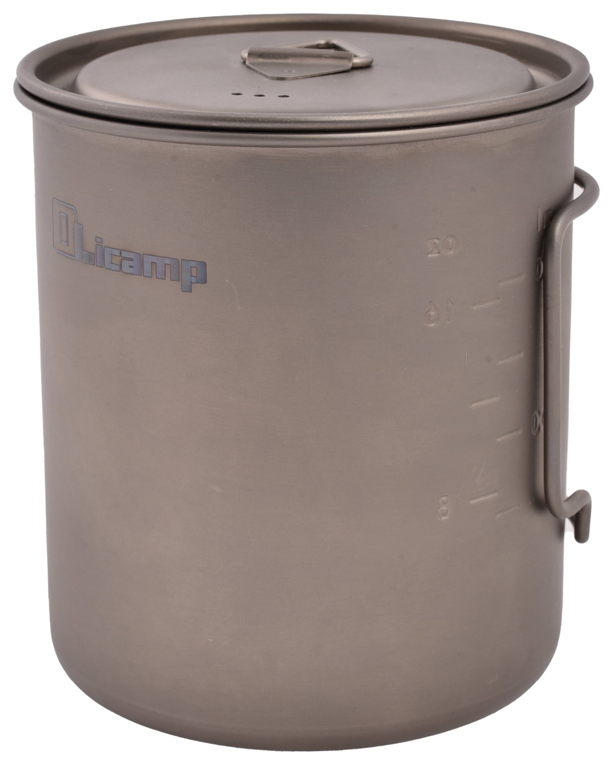 Olicamp Titanium Space Saver Mug with Lid, Nests Nalgene Bottle Inside, Lightweight and Compact, Perfect for Camping and Backpacking, 750mL - 6HUN