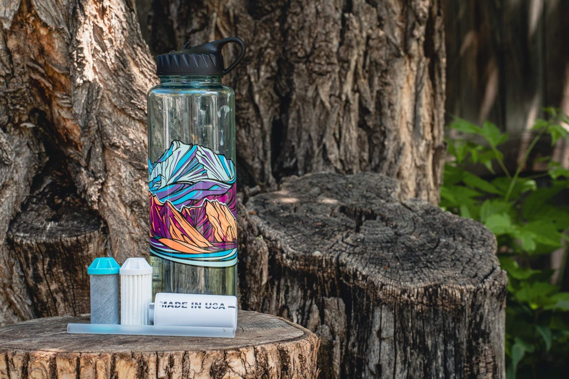 Epic Water Filters Nalgene OG Sustain Tritan USA Made Water Bottle and 75 Gallon Filter - Removes 99.99% of Water Impurities, 32oz, Leggitt Art - JEBP