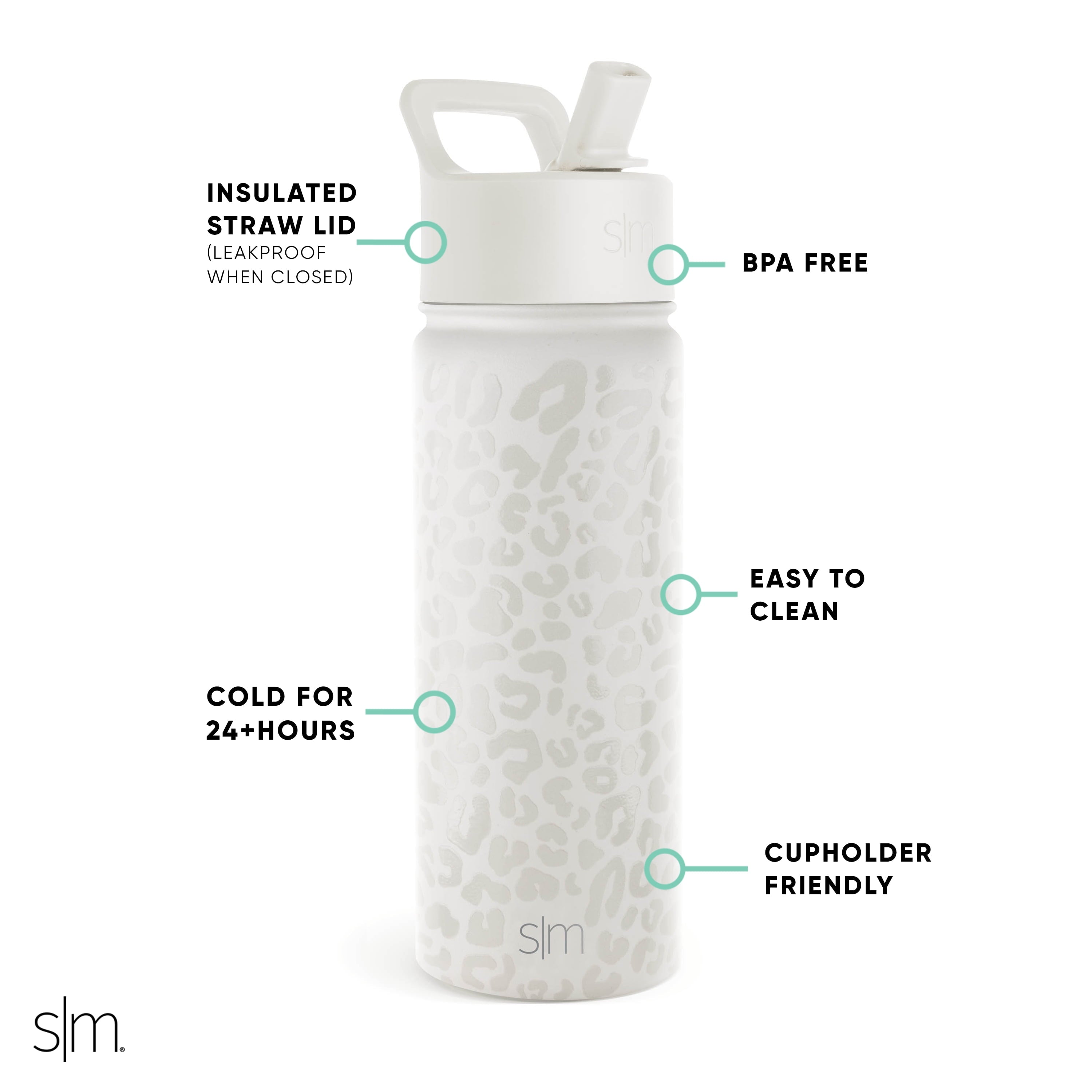 Simple Modern Summit Water Bottle Straw Lid Vacuum Insulated Stainless Steel Bottle | 18 fl oz - 59JL