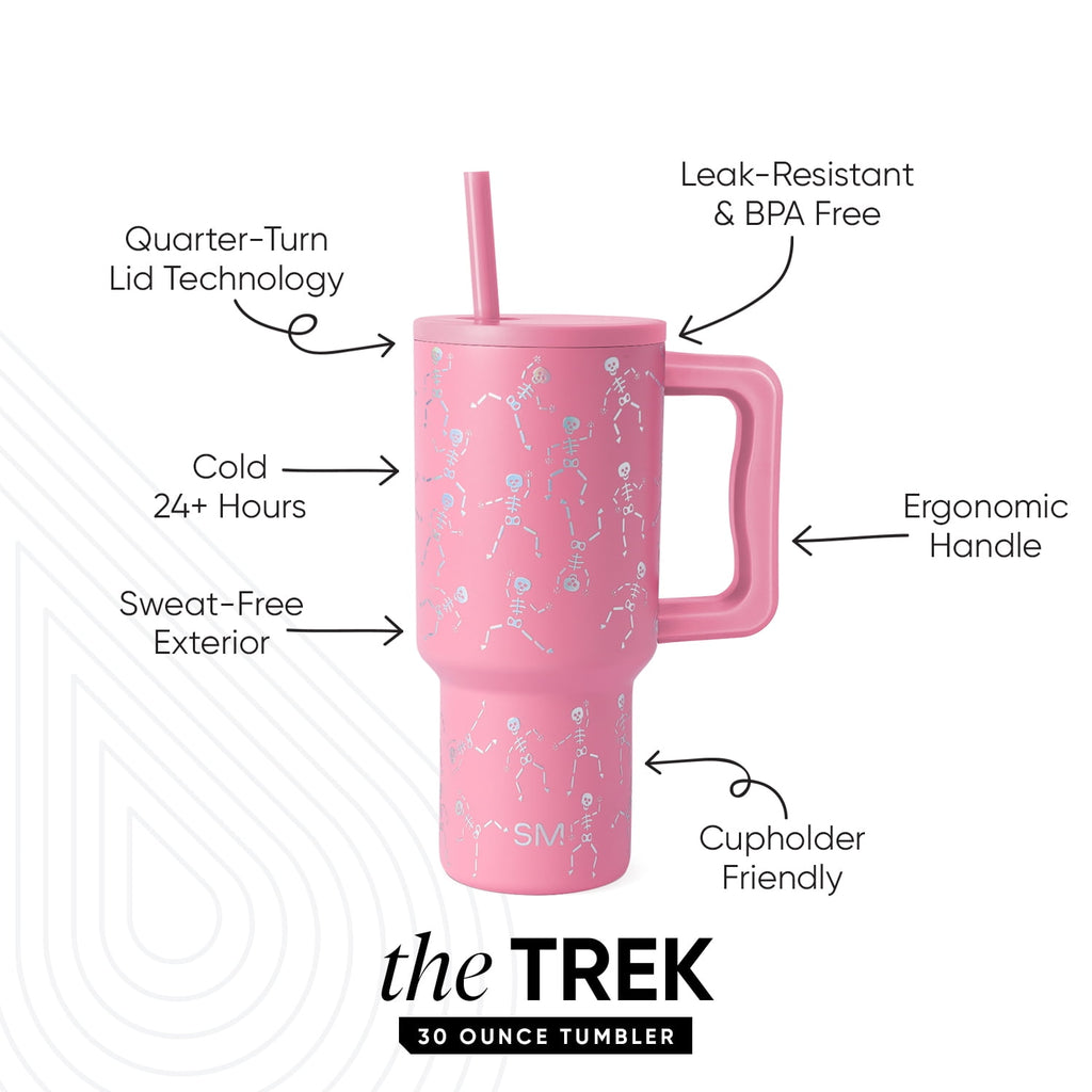 Simple Modern 30 fl oz Insulated Stainless Steel Trek Tumbler with Straw Lid | Seaglass Sage and Cream Checkmate - 2P24