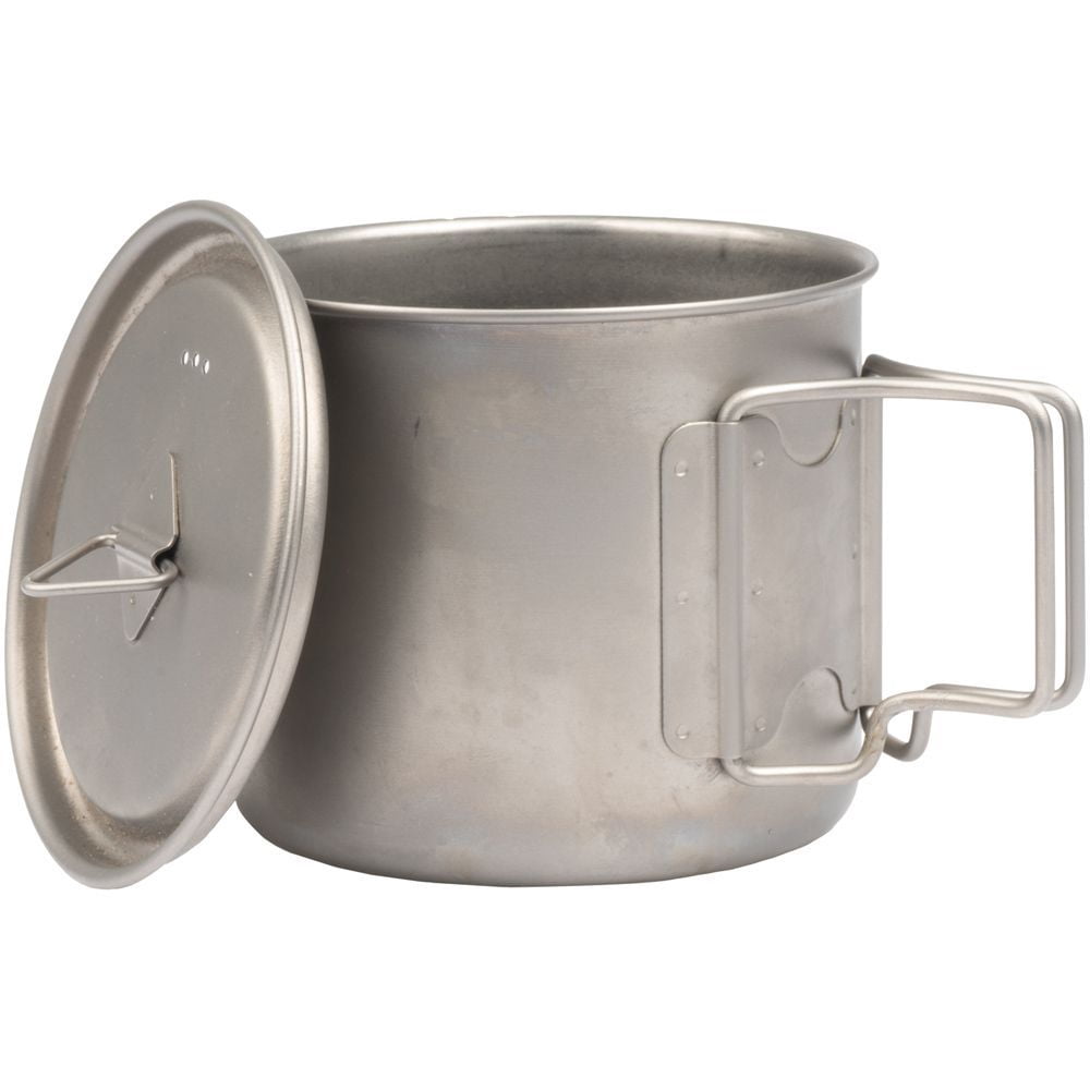 Olicamp Titanium Space Saver Mug with Lid, Nests Nalgene Bottle Inside, Lightweight and Compact, Perfect for Camping and Backpacking, 550mL - TLYH