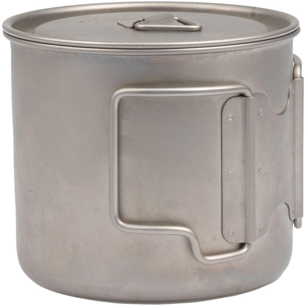 Olicamp Titanium Space Saver Mug with Lid, Nests Nalgene Bottle Inside, Lightweight and Compact, Perfect for Camping and Backpacking, 550mL - TLYH
