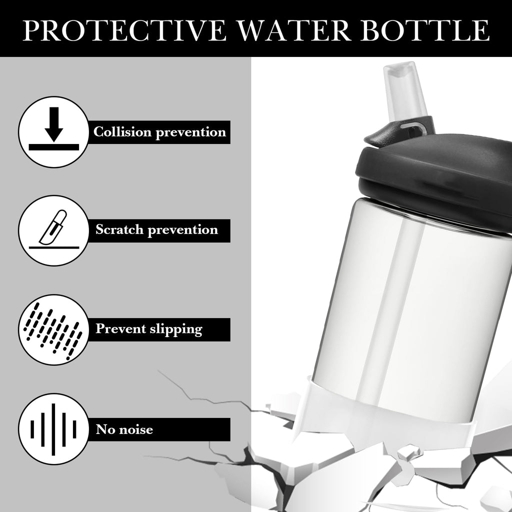 Linkidea 2 Pack Water Bottle Boot Compatible with CamelBak Eddy+20oz/25oz, Chute Mag 20oz/25oz, Carry Cap, Silicone Anti-Slip Bottle Bottom Bumper Protector (Clear White) - T59K