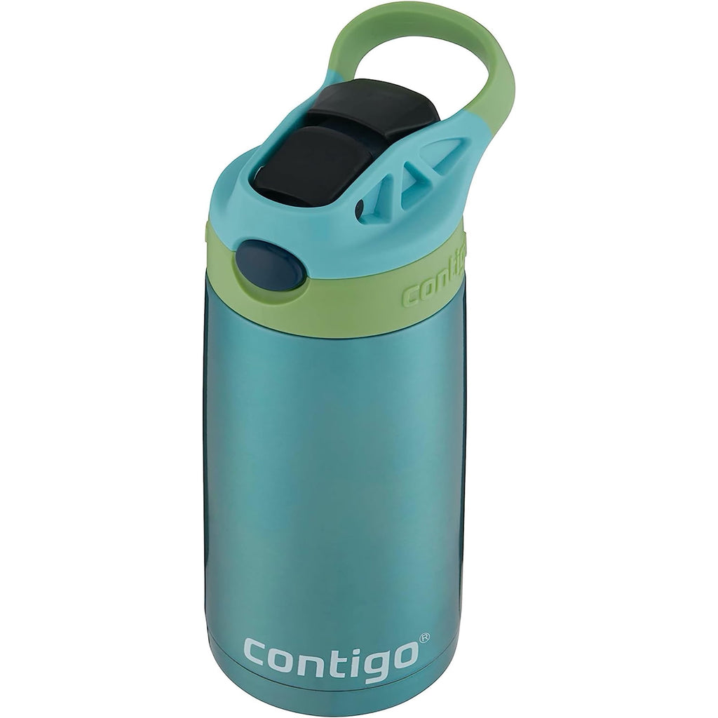 Contigo Kid's 13 oz. AutoSpout Straw Water Bottle - Stainless Steel/Azalea/Pansy - LNEK