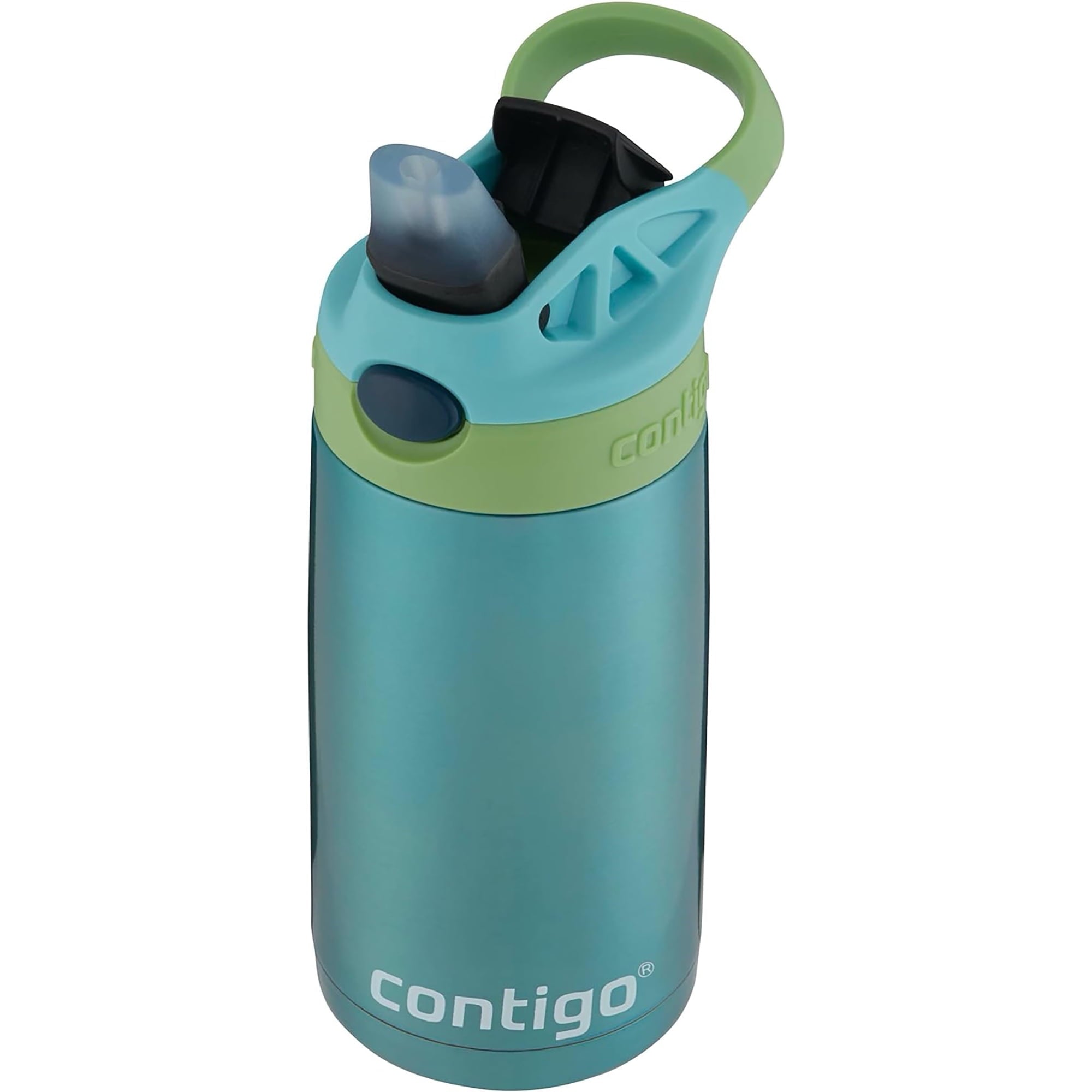Contigo Kid's 13 oz. AutoSpout Straw Water Bottle - Stainless Steel/Azalea/Pansy - LNEK