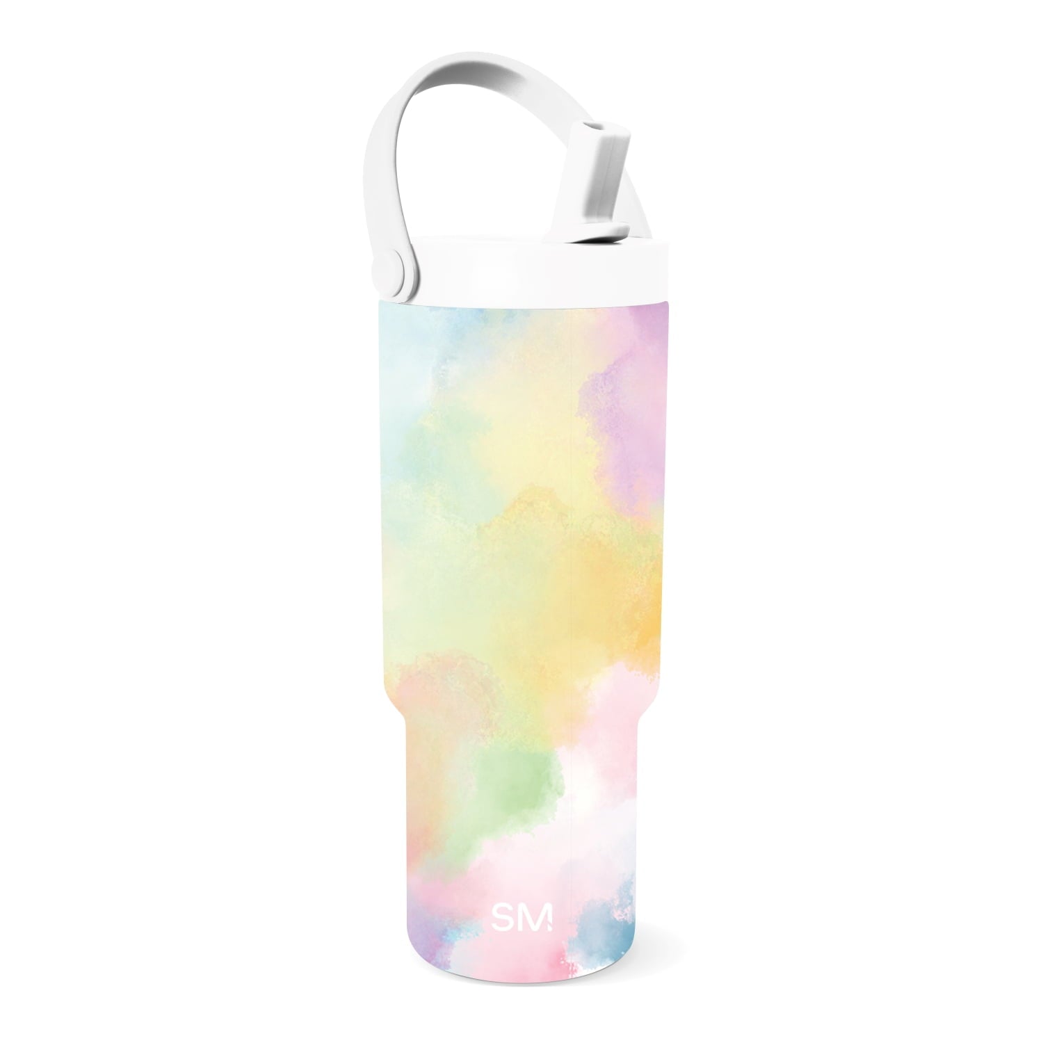 Simple Modern 24 fl oz Insulated Stainless Steel Trek Pivot Tumbler with Straw Lid and Top Handle|Cotton Candy Tie Dye - 9LP2