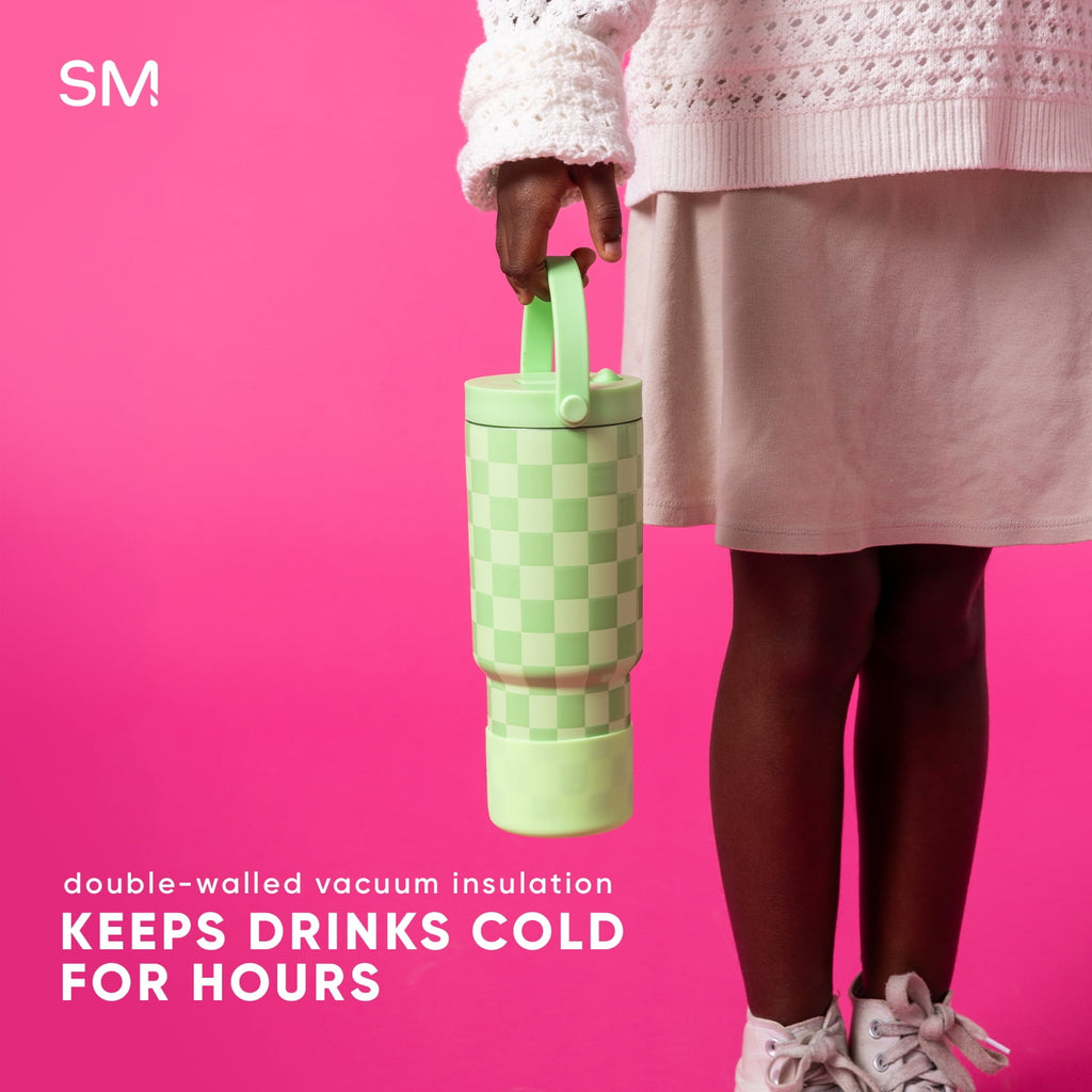 Simple Modern 24 fl oz Insulated Stainless Steel Trek Pivot Tumbler with Straw Lid and Top Handle|Cotton Candy Tie Dye - 9LP2