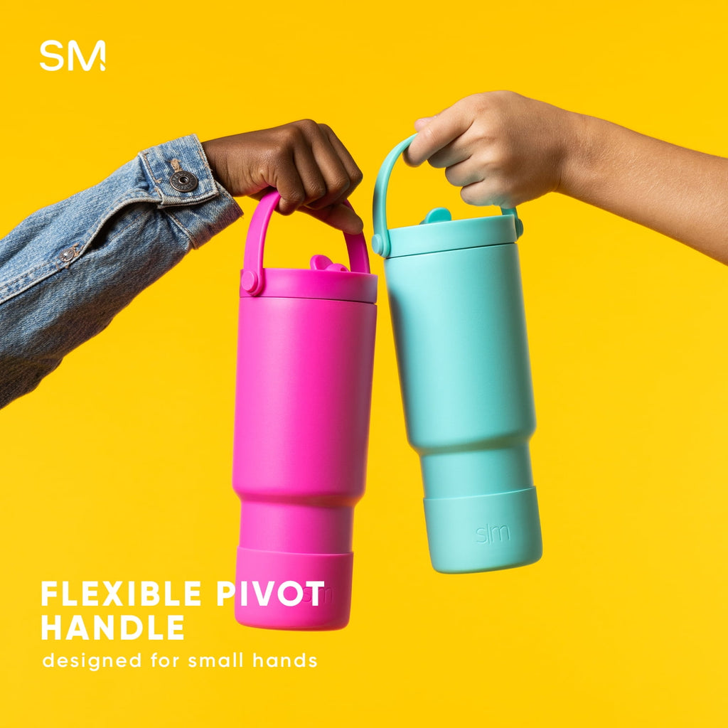 Simple Modern 24 fl oz Insulated Stainless Steel Trek Pivot Tumbler with Straw Lid and Top Handle|Cotton Candy Tie Dye - 9LP2