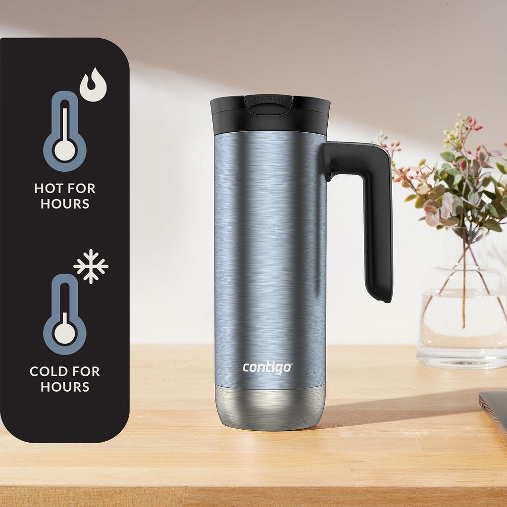 Contigo 20 oz. Superior 2.0 SnapSeal Stainless Steel Travel Mug - Dark Ice - 9K8D