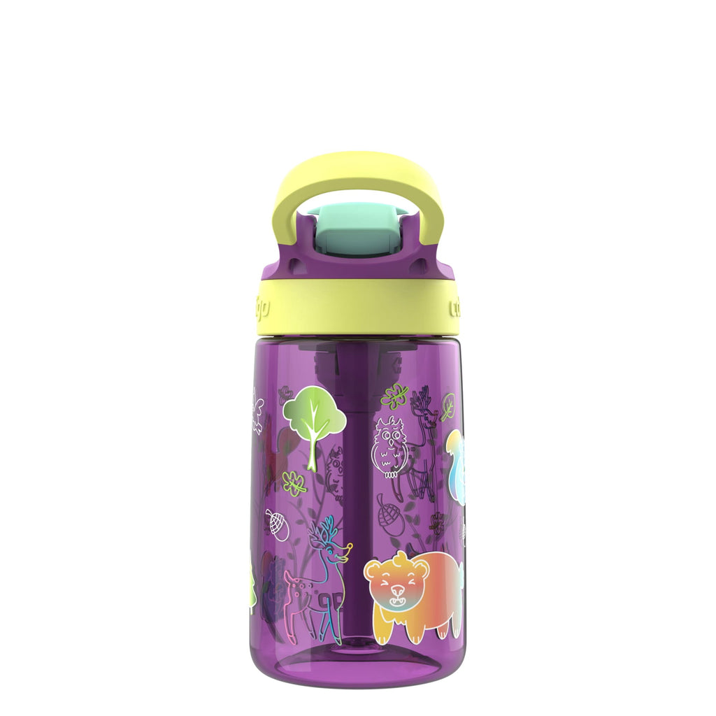 Contigo Kids Water Bottle with Redesigned AUTOSPOUT Straw, 14 oz, Grape Forest Haven - PPUK