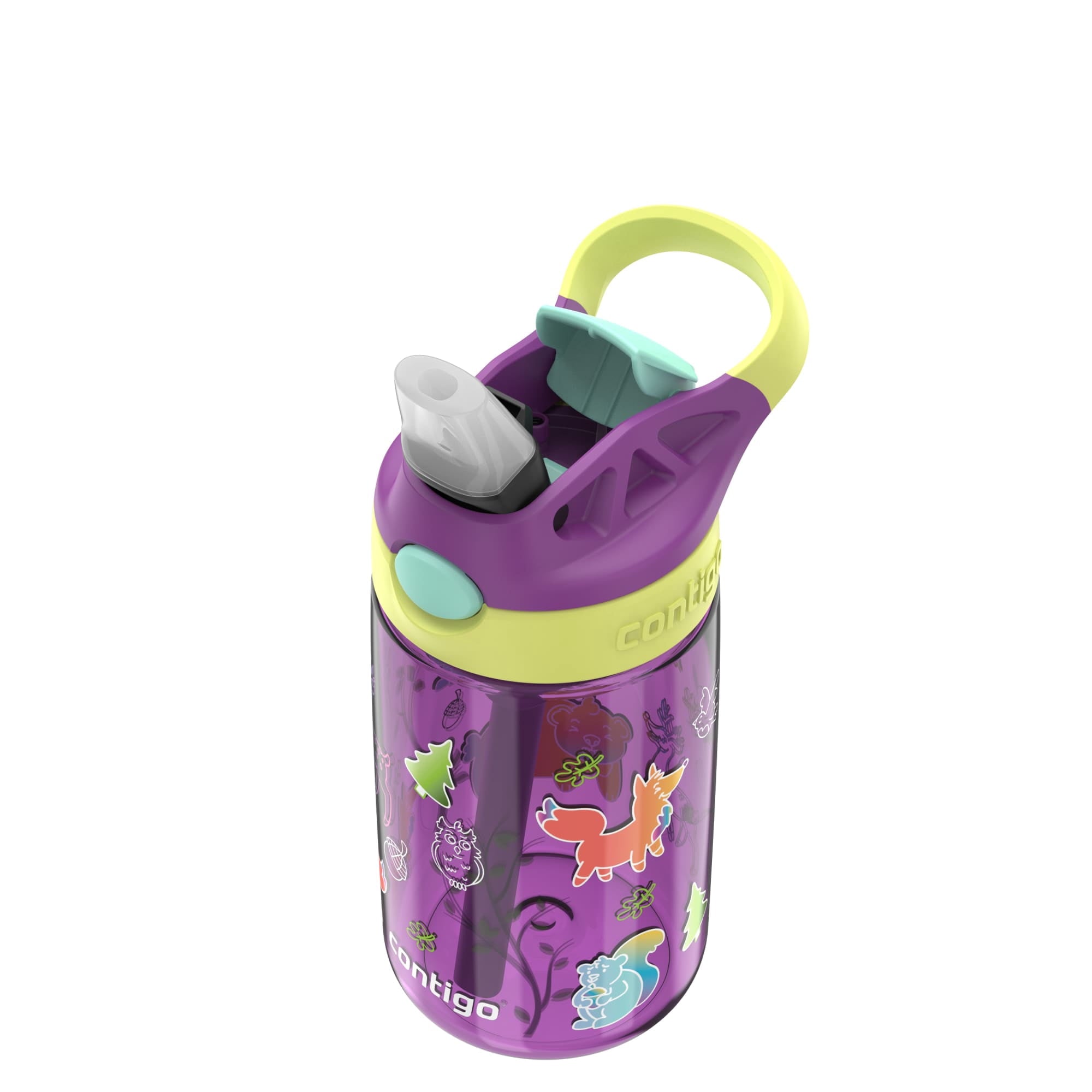 Contigo Kids Water Bottle with Redesigned AUTOSPOUT Straw, 14 oz, Grape Forest Haven - PPUK
