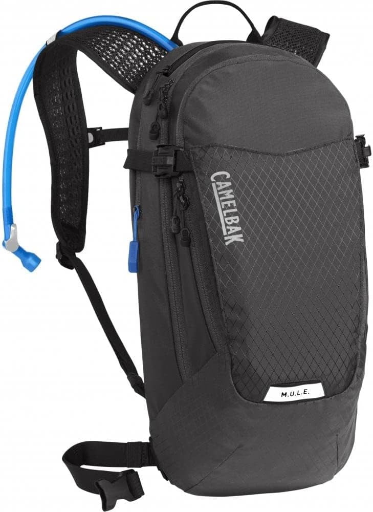 CamelBak Women's M.U.L.E. 12 Mountain Biking Hydration Pack - Easy Refilling Hydration Backpack - Magnetic Tube Trap 100oz, Charcoal/Black - M7H4