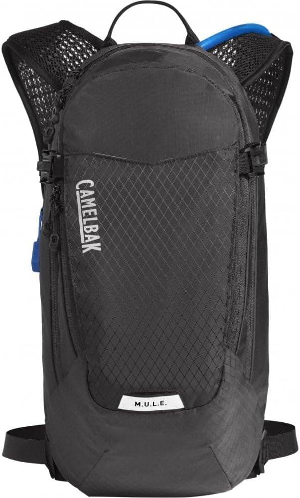 CamelBak Women's M.U.L.E. 12 Mountain Biking Hydration Pack - Easy Refilling Hydration Backpack - Magnetic Tube Trap 100oz, Charcoal/Black - M7H4