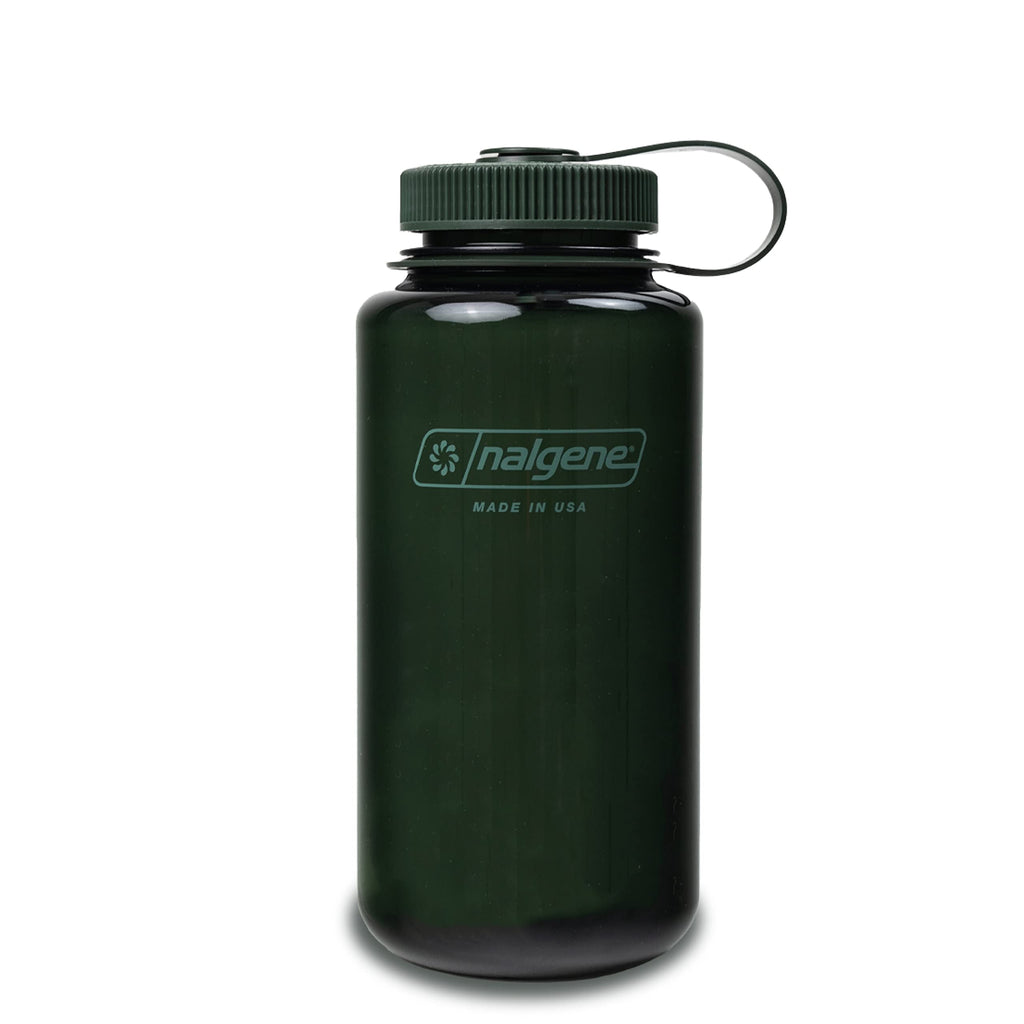 Nalgene Monochrome BPA-Free Recycled Reusable Water Bottle for Backpacking, Hiking, Gym - 32 oz Shatterproof Jade - AD45