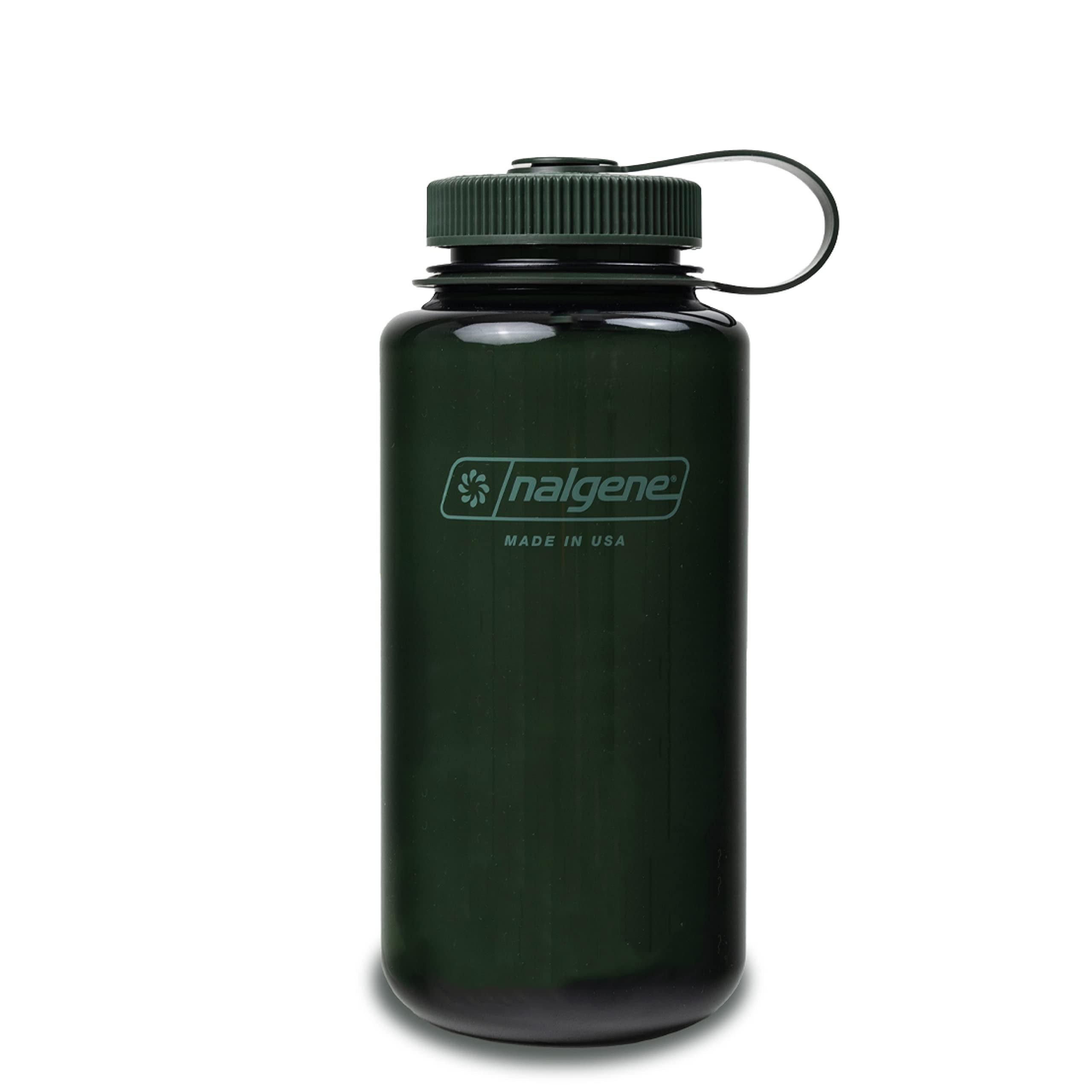 Nalgene Monochrome BPA-Free Recycled Reusable Water Bottle for Backpacking, Hiking, Gym - 32 oz Shatterproof Jade - AD45