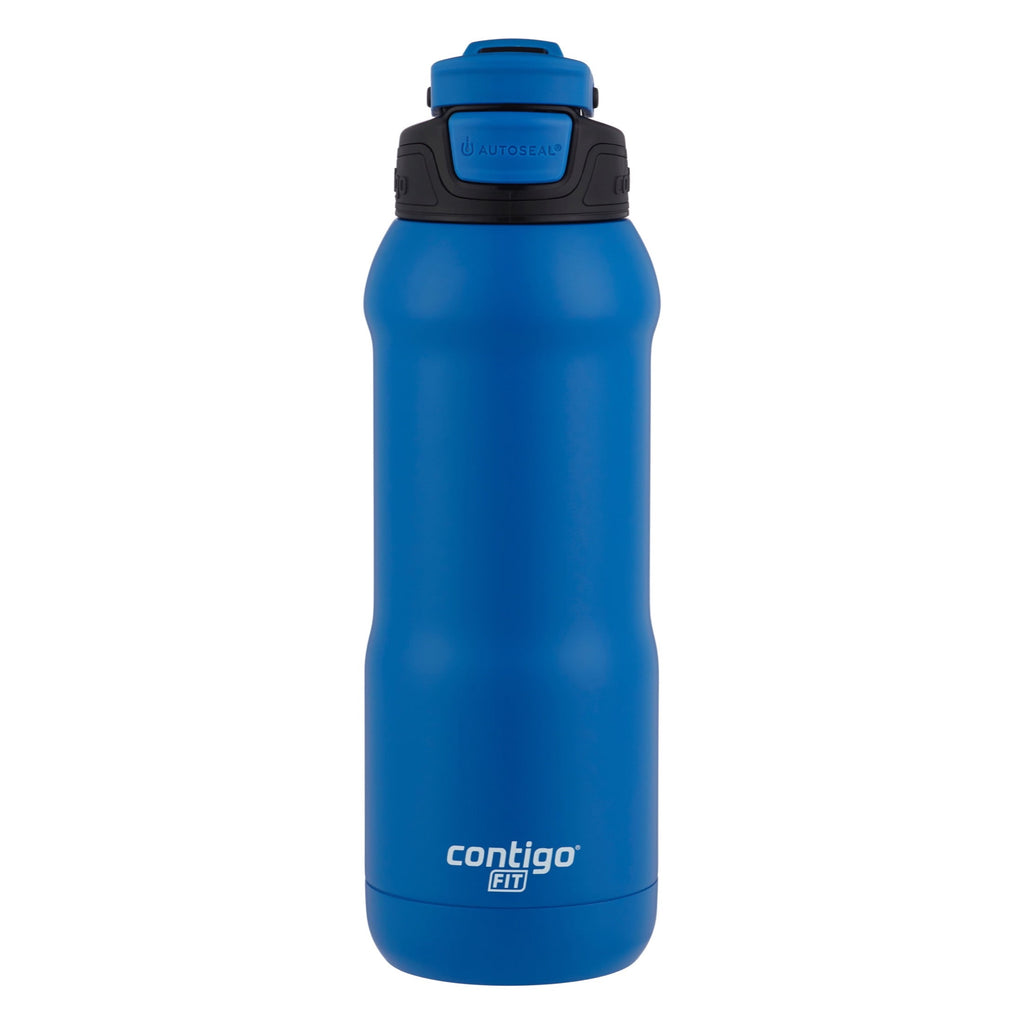 Contigo Fit Stainless Steel AUTOSPOUT Water Bottle with Straw, Blue Amp, 32 fl oz. - 3HSM