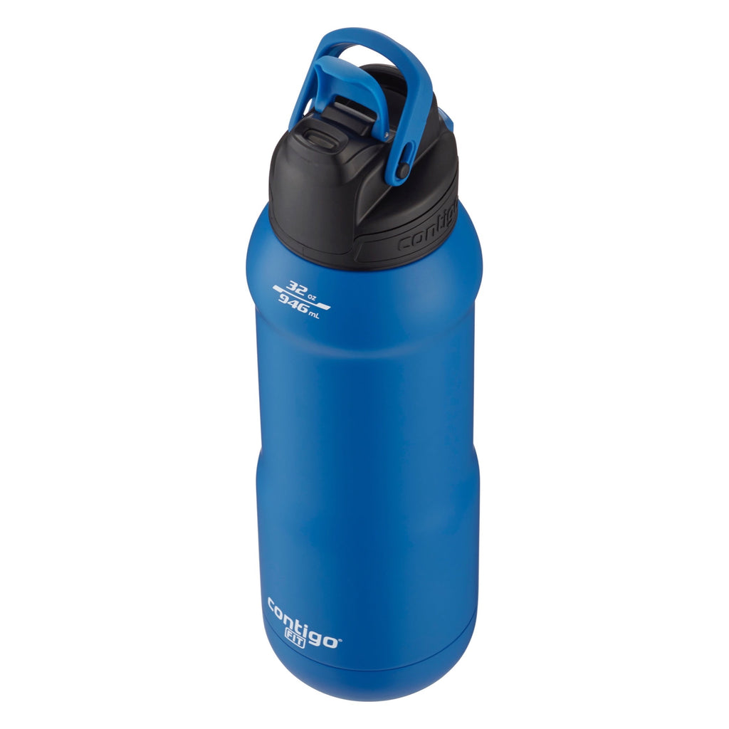 Contigo Fit Stainless Steel AUTOSPOUT Water Bottle with Straw, Blue Amp, 32 fl oz. - 3HSM