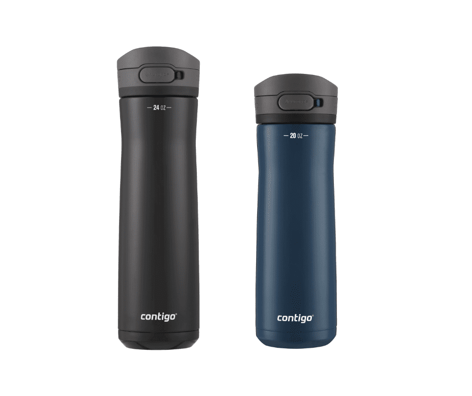 Contigo Jackson Chill Bundle 2 Water Bottles Black 24oz and Blueberry 20oz with Autopop Lid - 87BY
