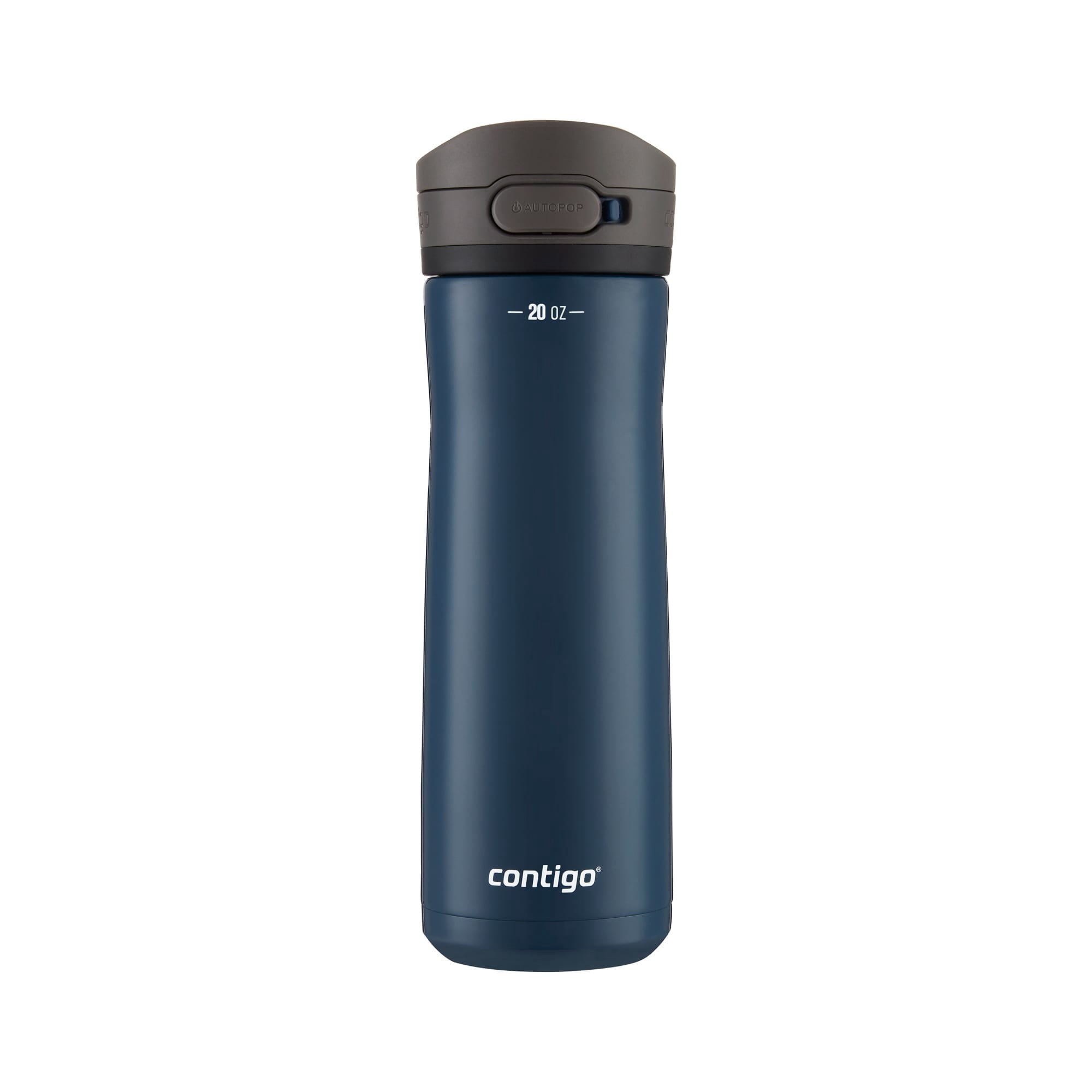 Contigo Jackson Chill Bundle 2 Water Bottles Black 24oz and Blueberry 20oz with Autopop Lid - 87BY