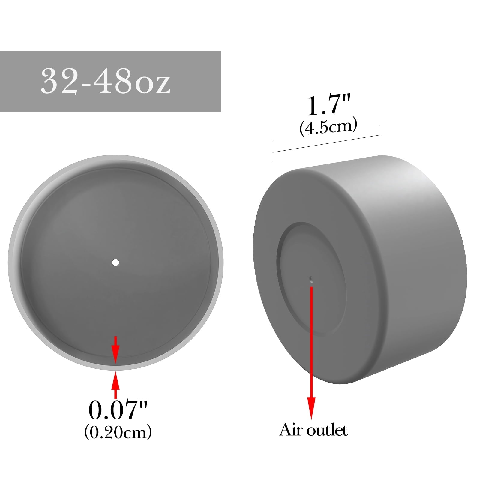 Linkidea 2 Pack Water Bottle Boot Compatible with Nalgene Sustain Wide Mouth 32oz/48oz, Narrow Mouth 32oz, Silicone Anti-Slip Bottle Bottom Bumper Protector (Grey) - PMXZ