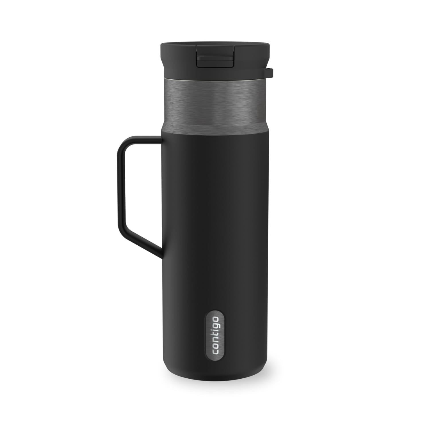 Contigo SnapSeal Leakproof Stainless Steel Reusable Water Bottle Tumbler with Side Handle, Dark Blue/Bronze, 20 oz - 2KE2