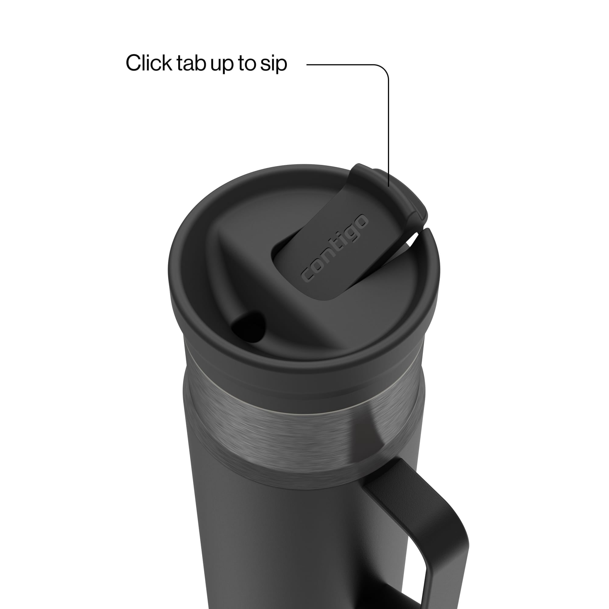 Contigo SnapSeal Leakproof Stainless Steel Reusable Water Bottle Tumbler with Side Handle, Dark Blue/Bronze, 20 oz - 2KE2