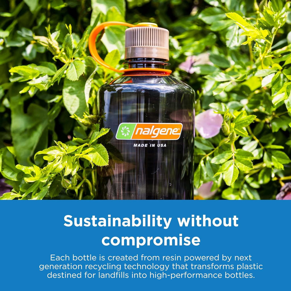 Nalgene Sustain Tritan BPA-Free Water Bottle Made with Material Derived from 50% Plastic Waste, 32 OZ, Narrow Mouth, Pear - T535