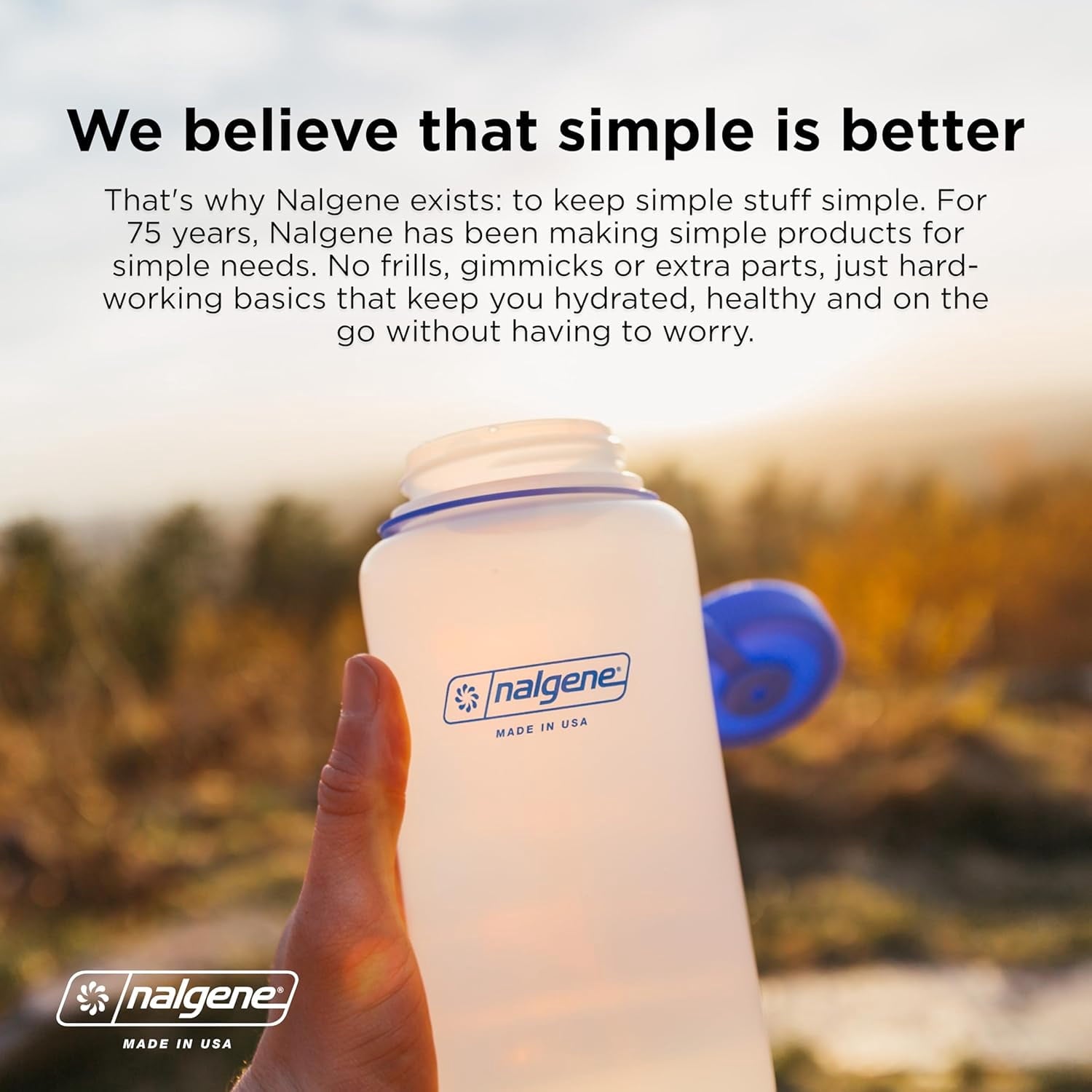 Nalgene Sustain Tritan BPA-Free Water Bottle Made with Material Derived from 50% Plastic Waste, 32 OZ, Narrow Mouth, Pear - T535