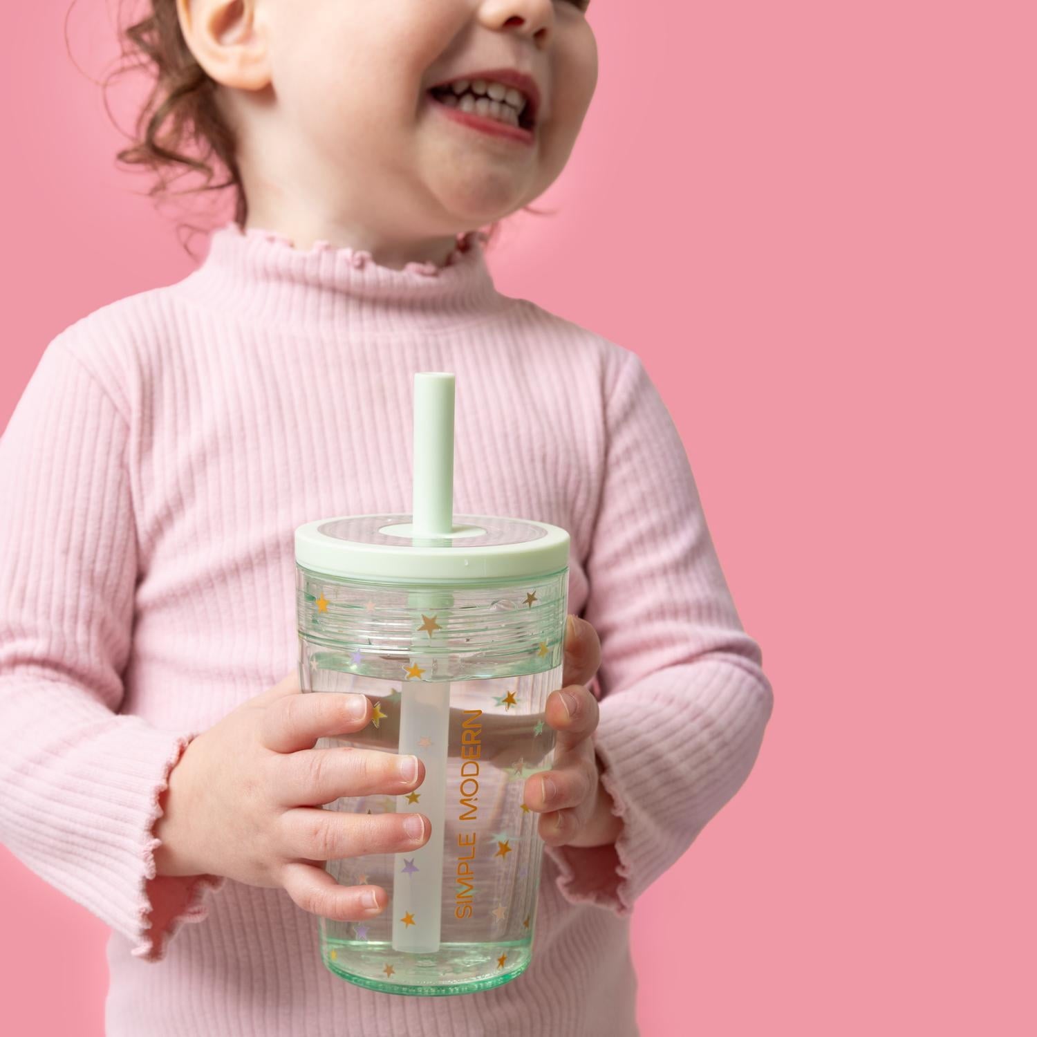 Simple Modern 12 fl oz Tritan Plastic Junior Tumbler with Silicone Straw Lid for Toddlers | Stars - 5WLK