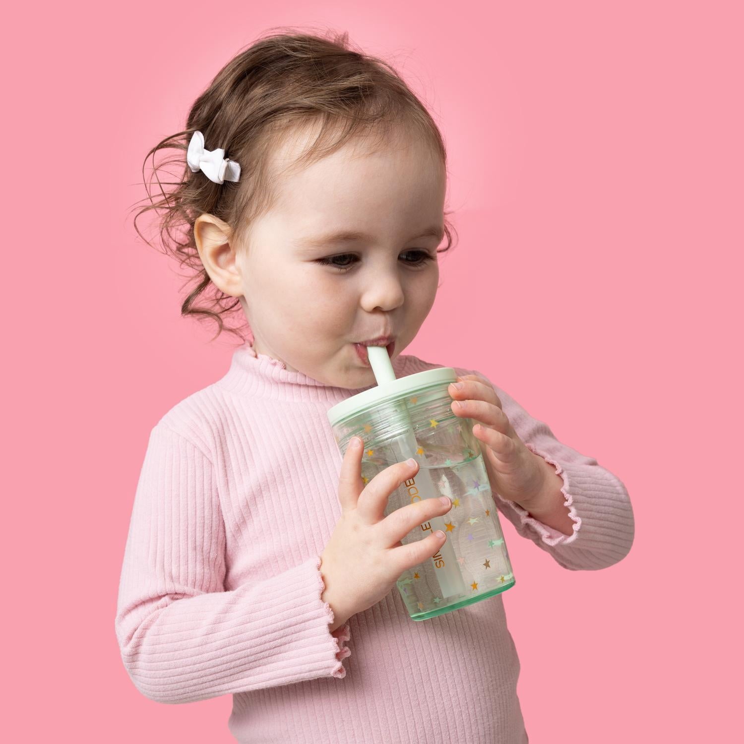 Simple Modern 12 fl oz Tritan Plastic Junior Tumbler with Silicone Straw Lid for Toddlers | Stars - 5WLK