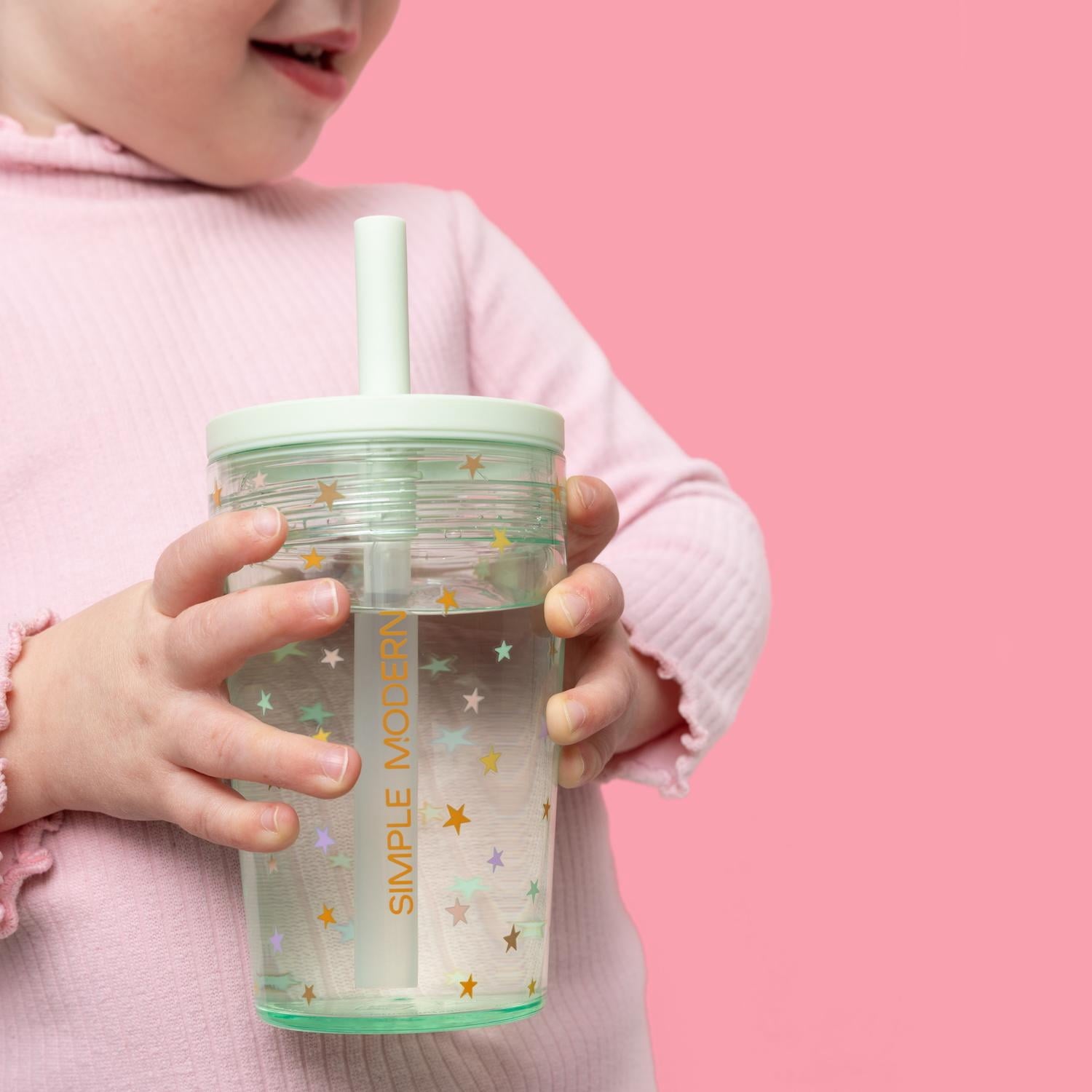 Simple Modern 12 fl oz Tritan Plastic Junior Tumbler with Silicone Straw Lid for Toddlers | Stars - 5WLK