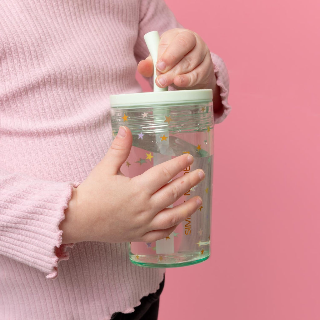 Simple Modern 12 fl oz Tritan Plastic Junior Tumbler with Silicone Straw Lid for Toddlers | Stars - 5WLK