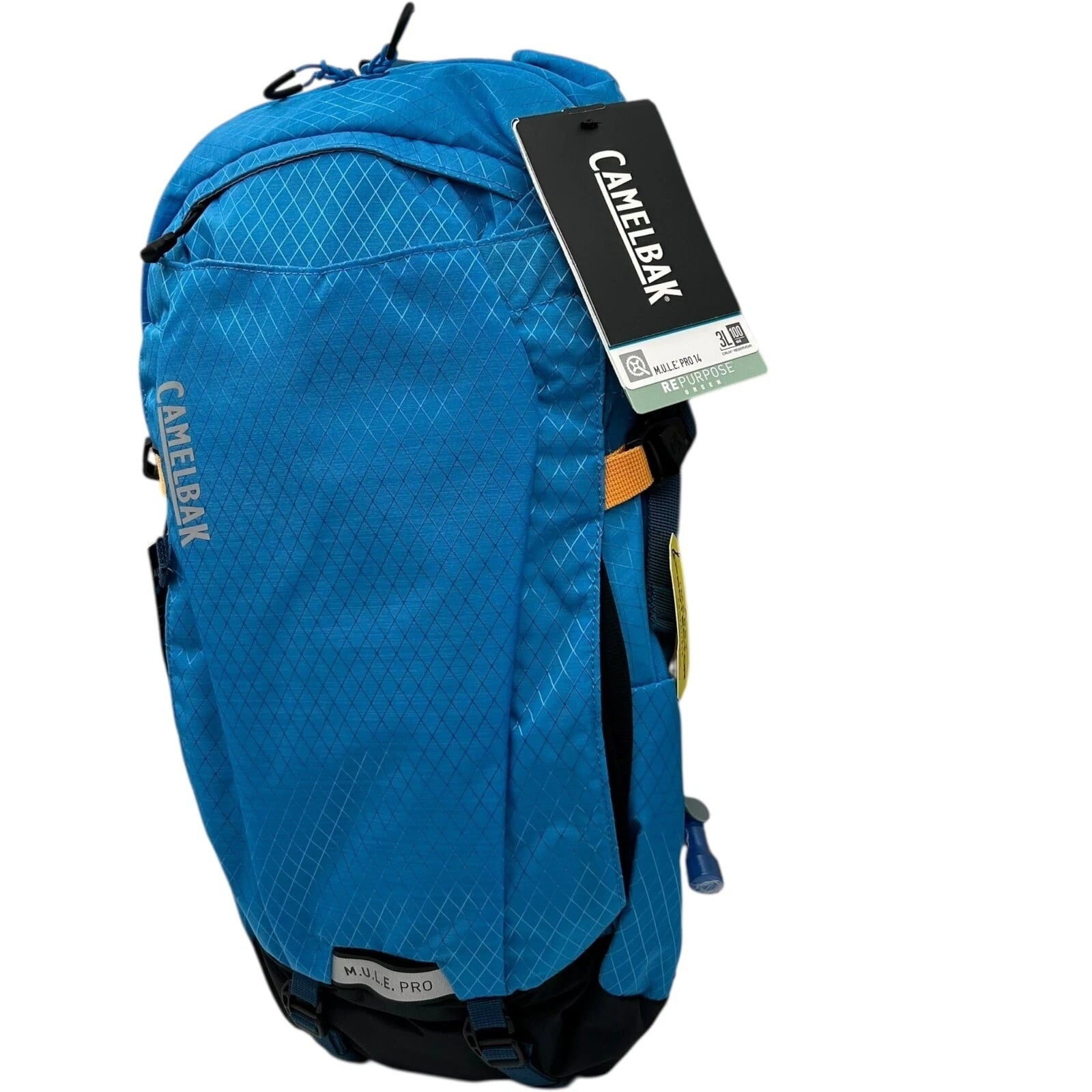 CAMELBAK M.U.L.E Pro 14L Bike Hydration Backpack 100 oz, Ibiza Blue/Orange - RBEA