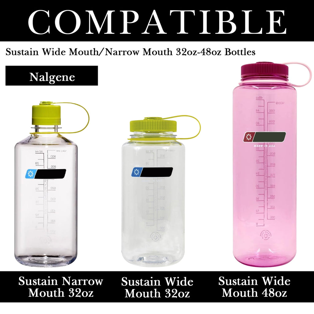 Linkidea 2 Pack Water Bottle Boot Compatible with Nalgene Sustain Wide Mouth 32oz/48oz, Narrow Mouth 32oz, Silicone Anti-Slip Bottle Bottom Bumper Protector (Clear White) - 8SDZ