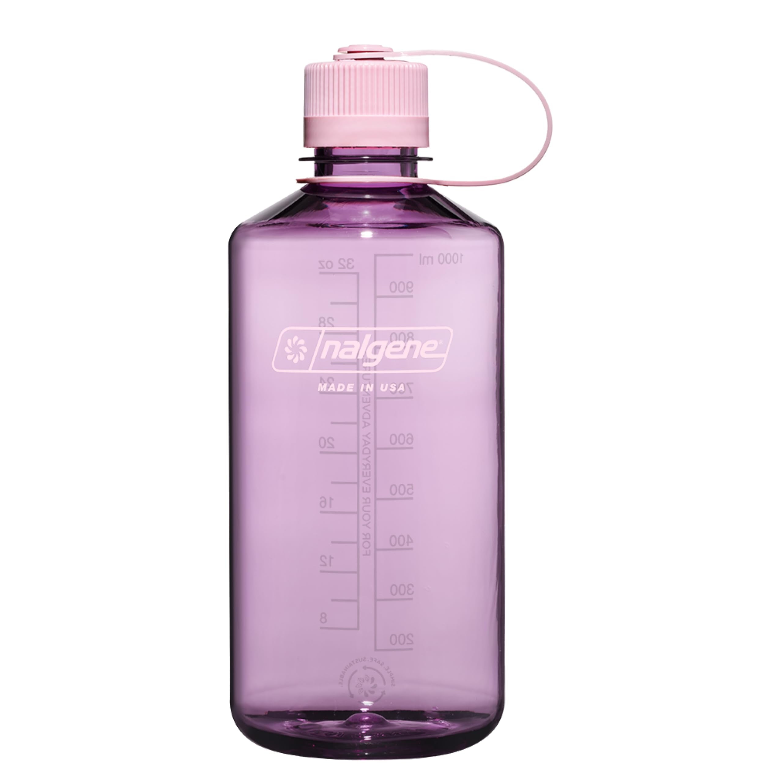 Nalgene Sustain Tritan BPA-Free Water Bottle Made with Material Derived from 50% Plastic Waste (using ISCC certified mass balance), 32 OZ, Narrow Mouth, Cherry Blossom - RU82