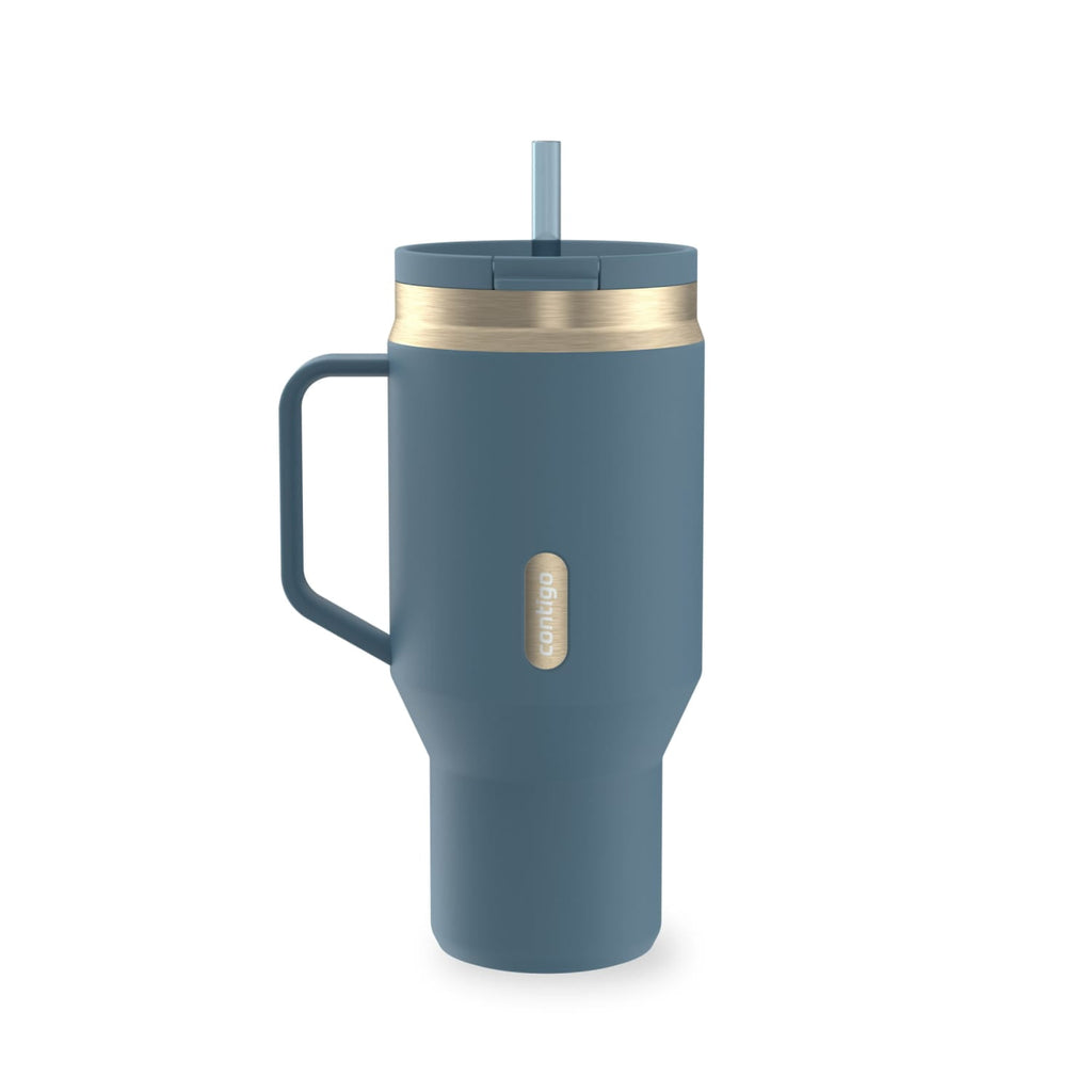 Contigo SnapSeal Leakproof Stainless Steel Reusable Water Bottle Tumbler with Side Handle, Black/Bronze, 30 oz - K4KT