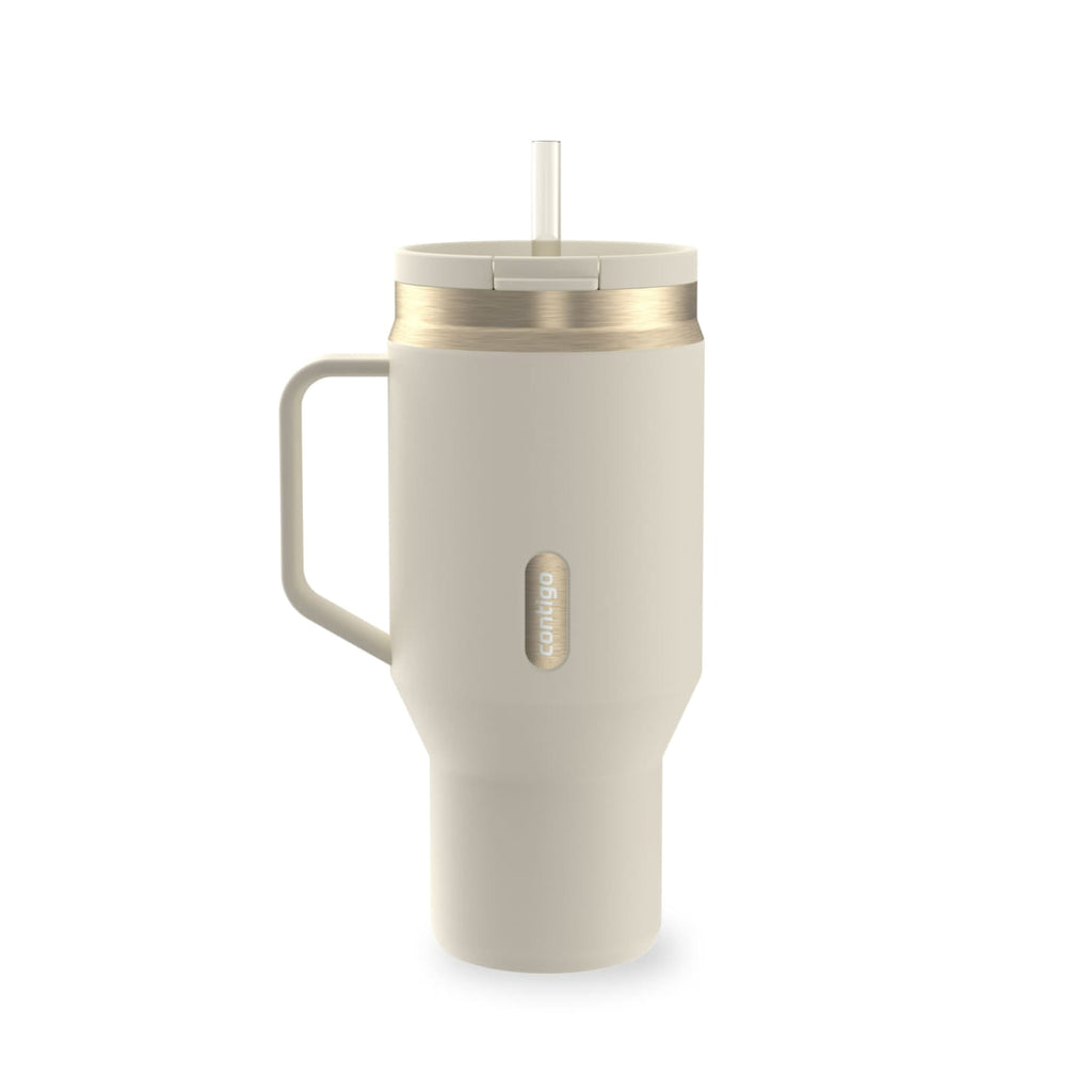 Contigo SnapSeal Leakproof Stainless Steel Reusable Water Bottle Tumbler with Side Handle, Black/Bronze, 30 oz - K4KT