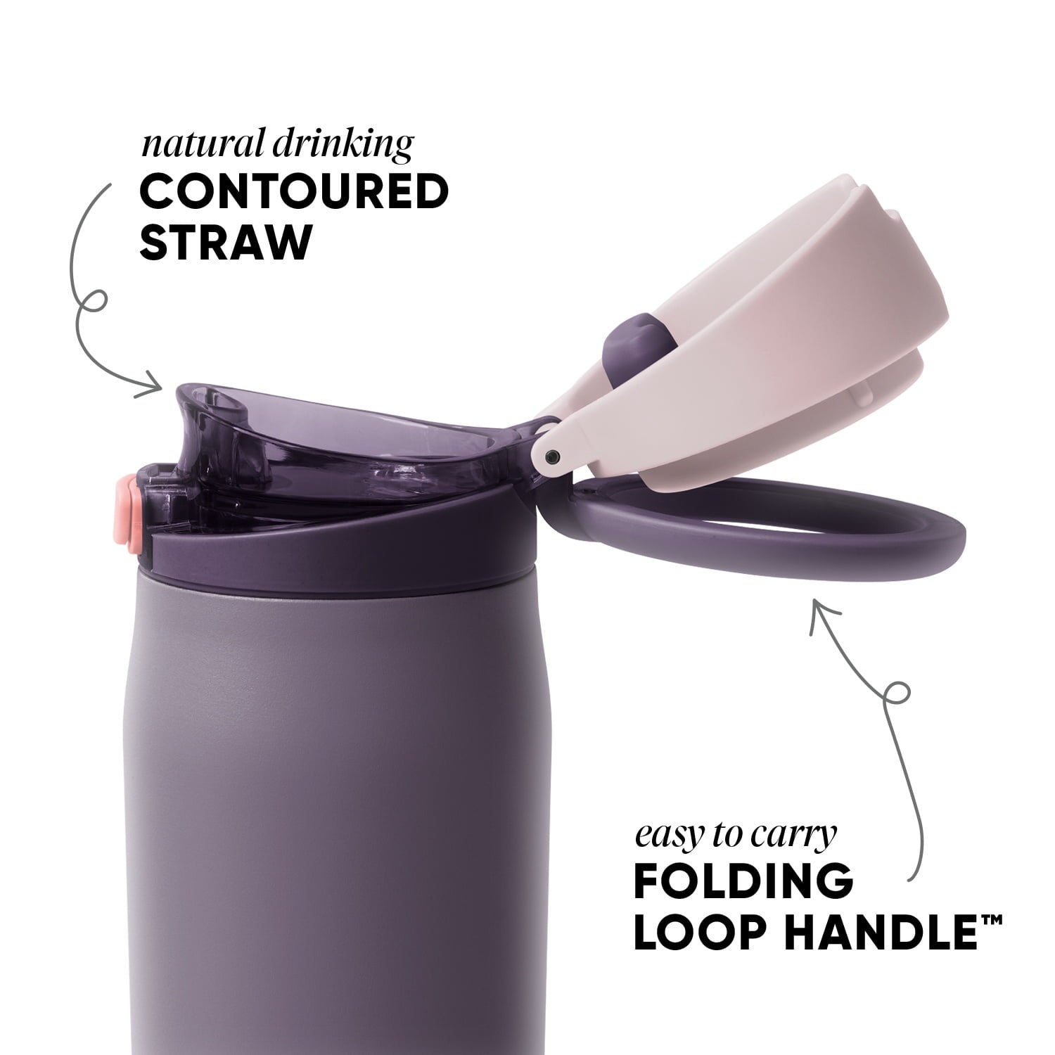 Simple Modern 24oz Mesa Loop Water Bottle with Covered Spout | Pink Champagne - 7VBB
