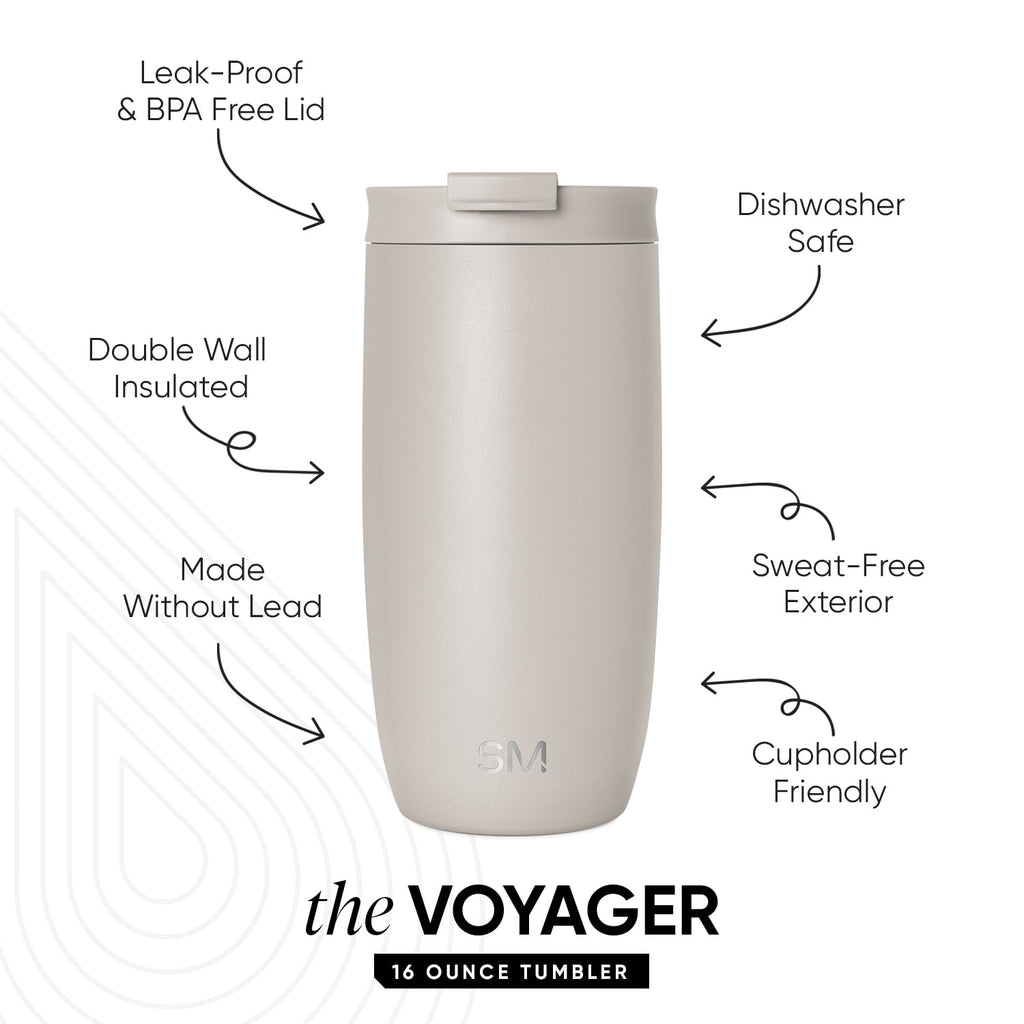 Simple Modern 16 fl oz Insulated Stainless Steel Voyager Coffee Tumbler with Insulated Flip Lid - YSZY