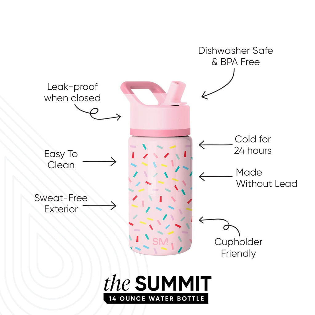 Simple Modern 14oz Summit Water Bottle with Straw Lid | Confetti - NFXV