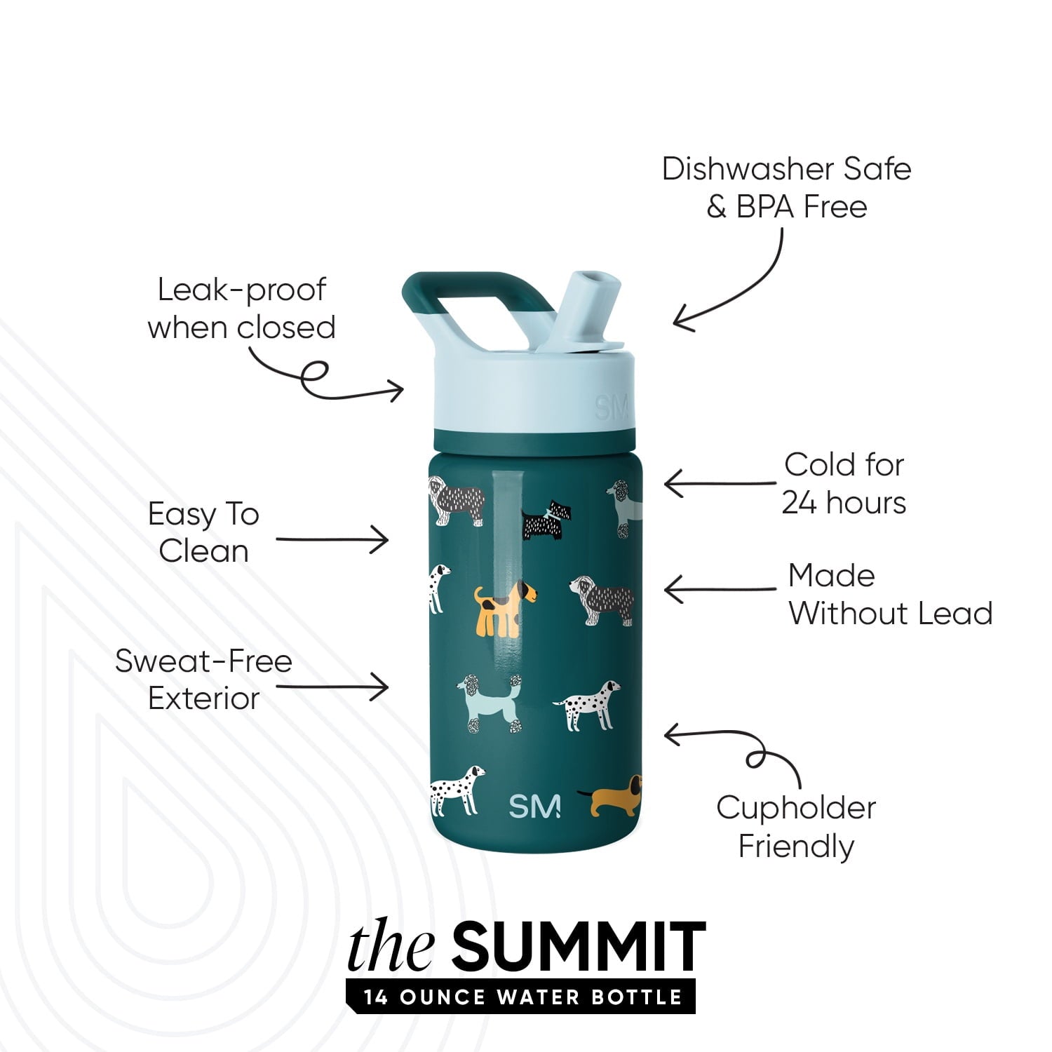 Simple Modern 14oz Summit Water Bottle with Straw Lid | Confetti - NFXV