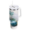 40 oz Insulated Stainless Steel Tumbler Double Wall Stainless Steel Tumbler with 2-Way Drinking Watercolor Pumpkins and Leaves - ACZK
