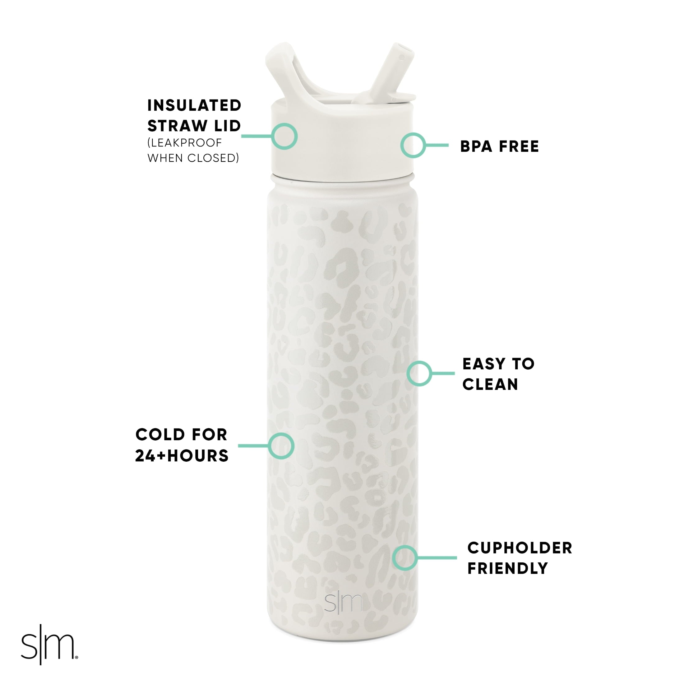 Simple Modern Summit Water Bottle Straw Lid Vacuum Insulated Stainless Steel Bottle | 22 fl oz - GYDZ