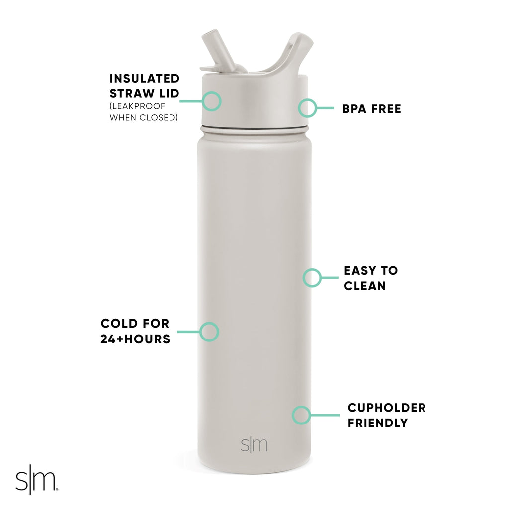 Simple Modern Summit Water Bottle Straw Lid Vacuum Insulated Stainless Steel Bottle | 22 fl oz - GYDZ