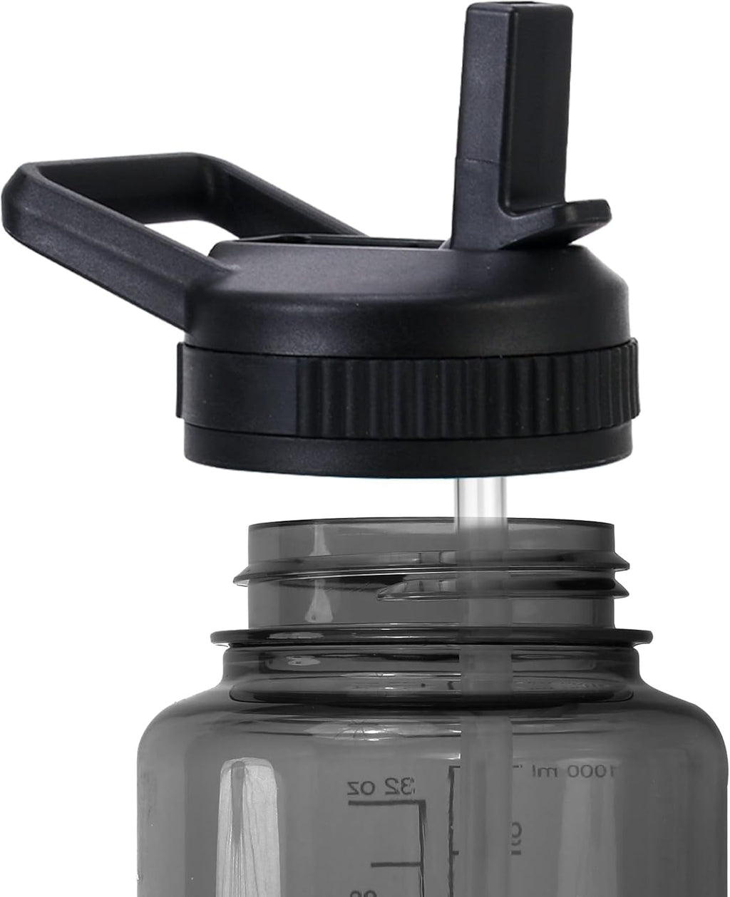 Straw Lid Compatible with Nalgene Water Bottles 32 OZ, BPA-Free Straws Lid with Handle for Nalgene Wide Mouth, Replacement Bottle Cap Accessories with 2 Straws and 1 Straw Brush - UQ2T
