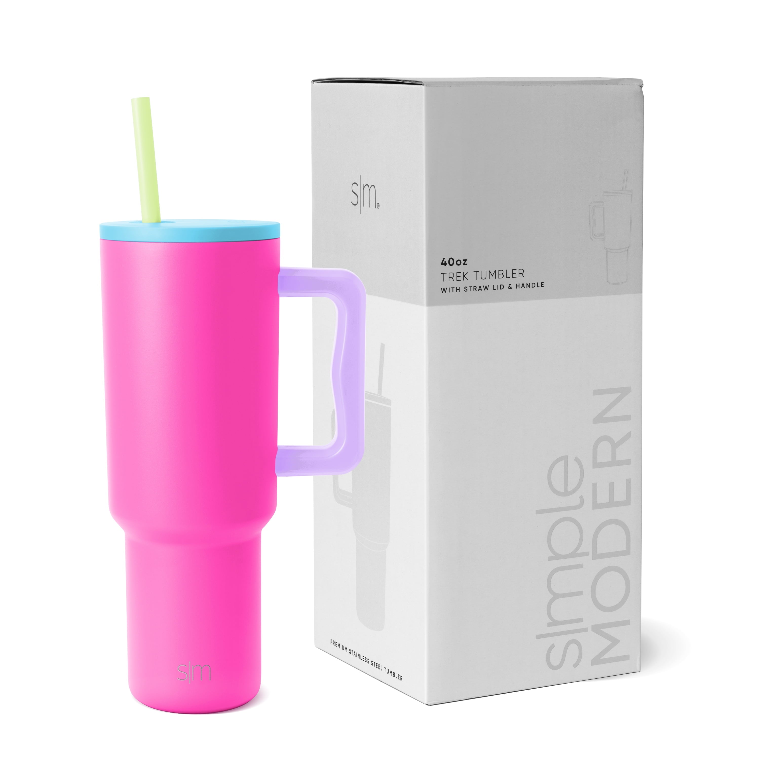 Simple Modern 40 fl oz Insulated Stainless Steel Trek Tumbler with Straw Lid | 80s Mix - ZFZ8
