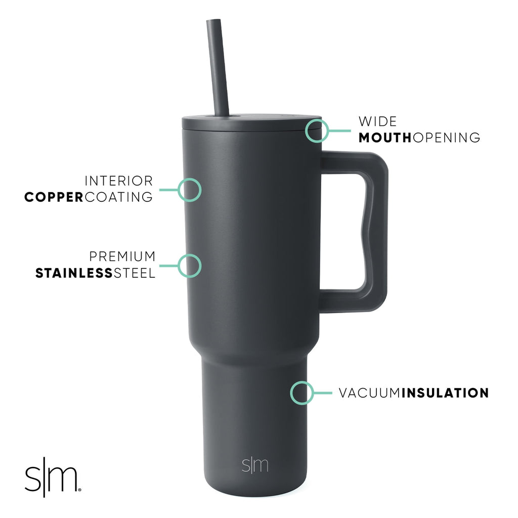 Simple Modern 40 fl oz Insulated Stainless Steel Trek Tumbler with Straw Lid | 80s Mix - ZFZ8