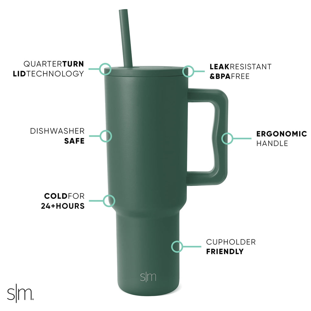 Simple Modern 40 fl oz Insulated Stainless Steel Trek Tumbler with Straw Lid | 80s Mix - ZFZ8